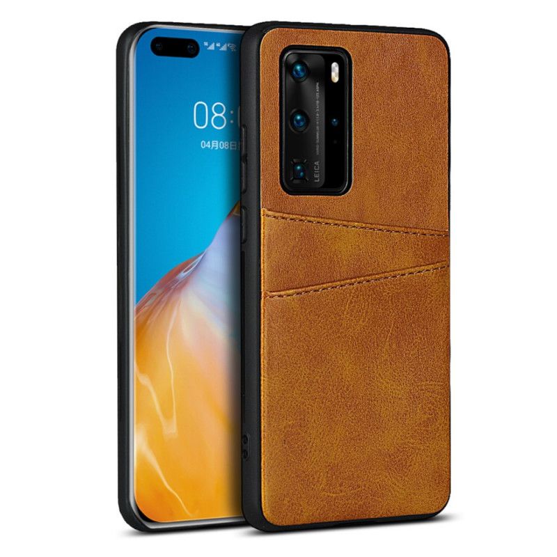 Coque Huawei P40 Pro Texture Cuir Double Porte Cartes