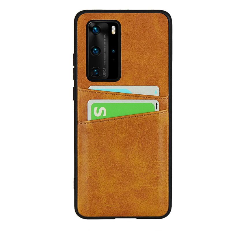 Coque Huawei P40 Pro Texture Cuir Double Porte Cartes