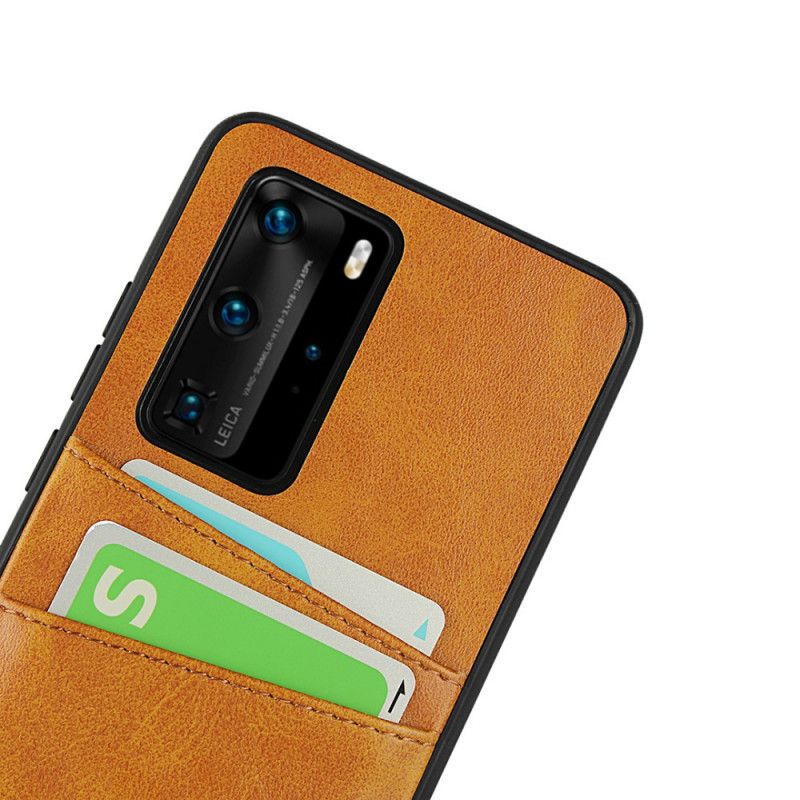 Coque Huawei P40 Pro Texture Cuir Double Porte Cartes