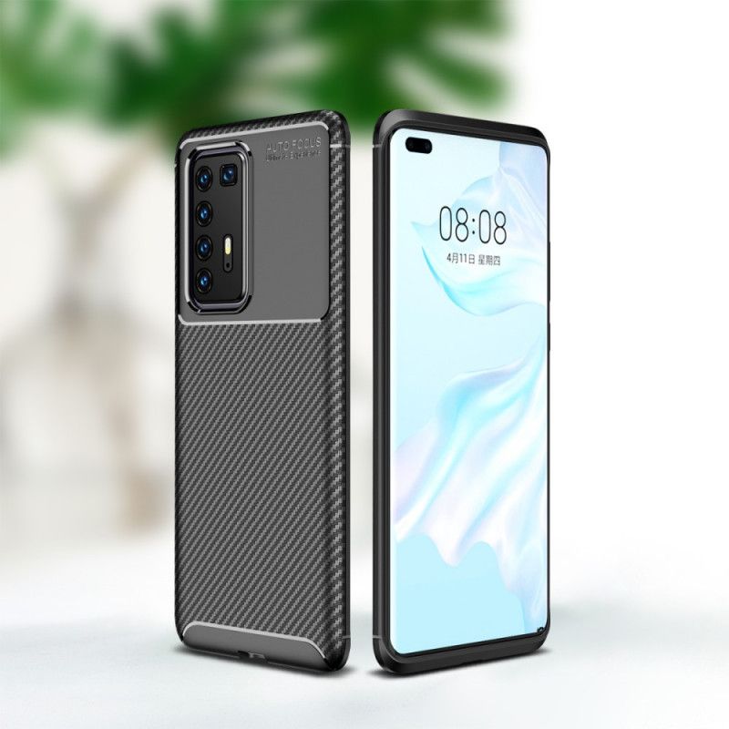 Coque Huawei P40 Pro Texture Fibre Carbone Flexible