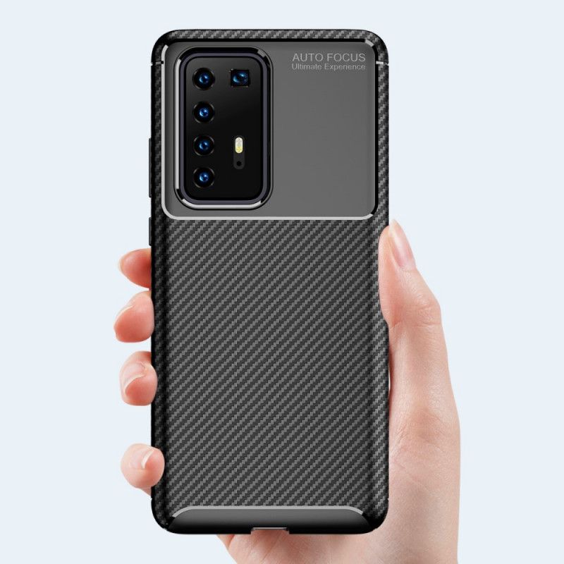 Coque Huawei P40 Pro Texture Fibre Carbone Flexible