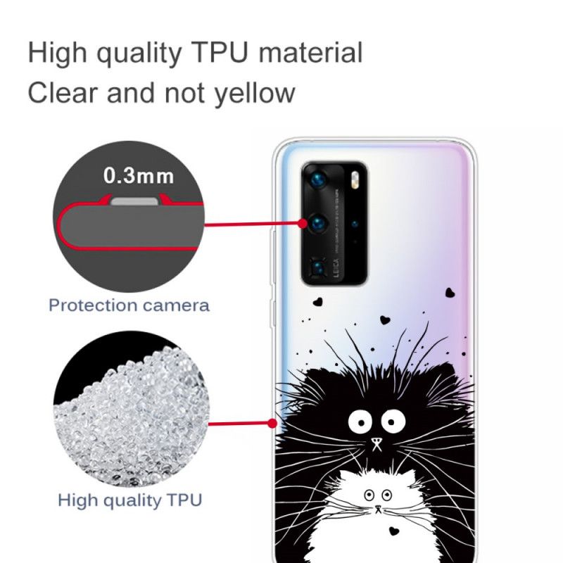 Coque Huawei P40 Pro Transparente Chats Surpris