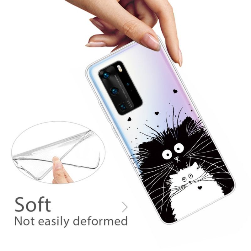 Coque Huawei P40 Pro Transparente Chats Surpris