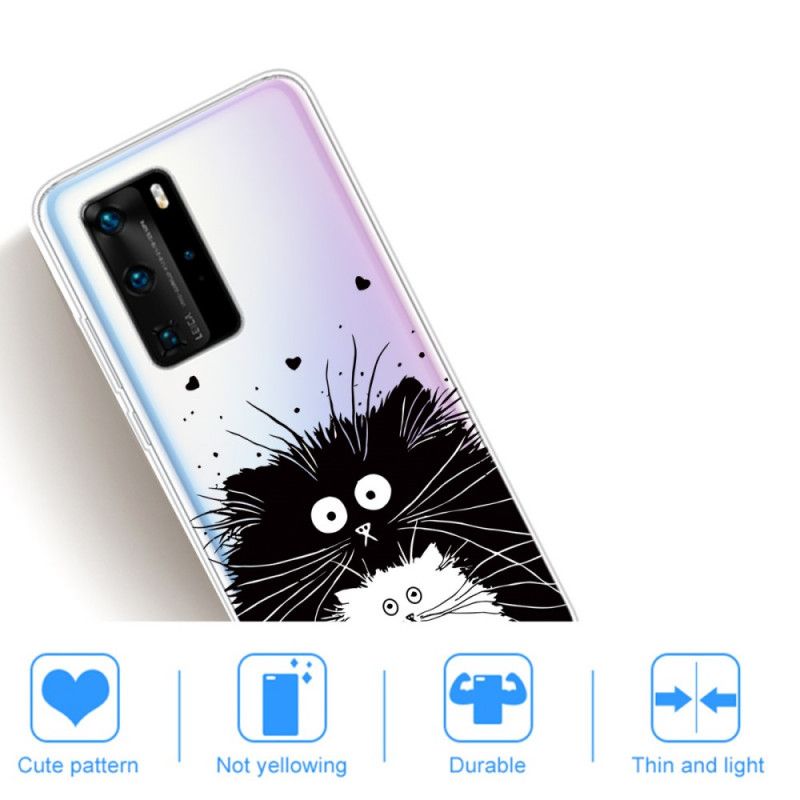 Coque Huawei P40 Pro Transparente Chats Surpris