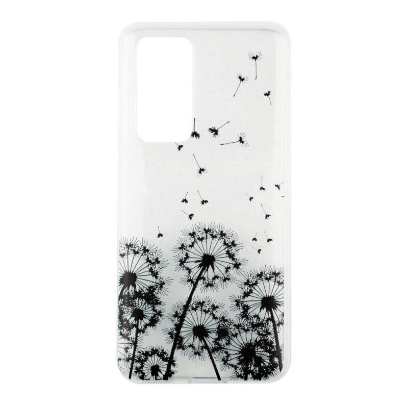 Coque Huawei P40 Pro Transparente Pissenlits Noirs