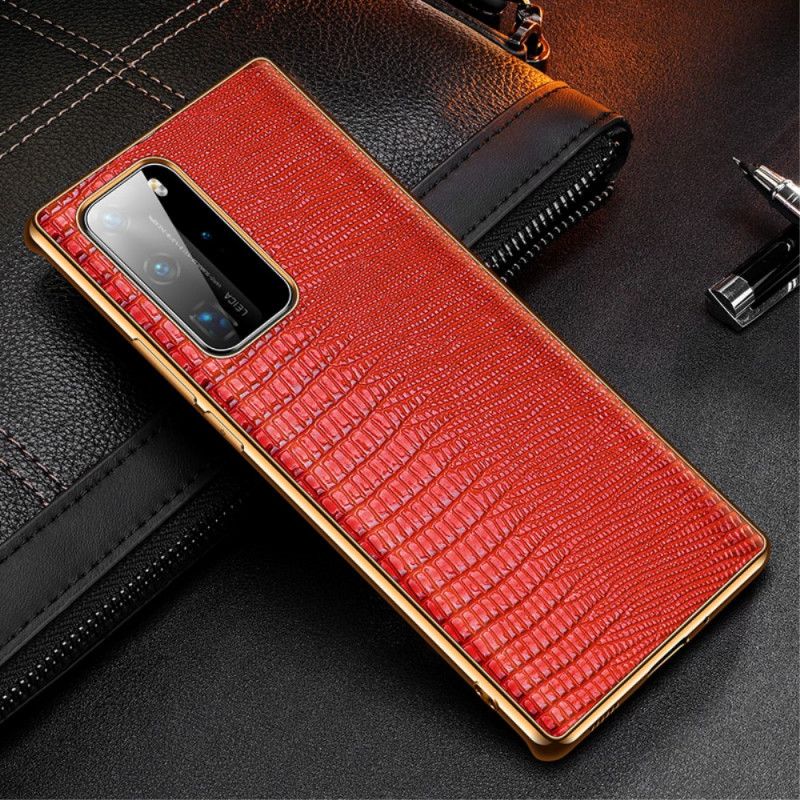 Coque Huawei P40 Pro Véritable Cuir Texture Lézard