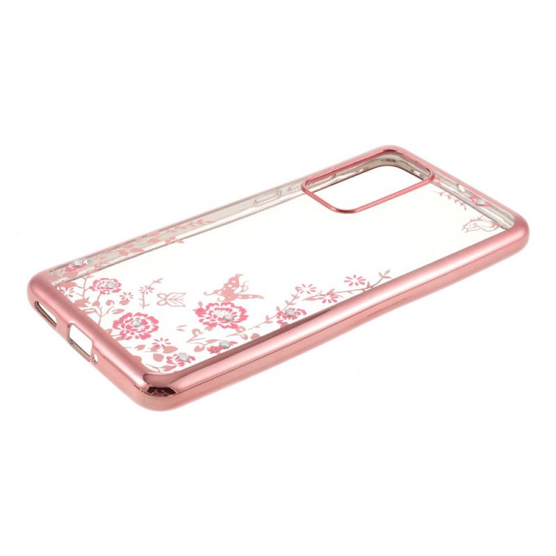 Coque Huawei P40 Rebord Effet Métal Papillons