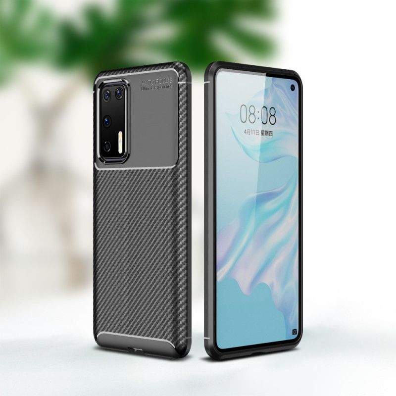 Coque Huawei P40 Texture Fibre Carbone Flexible