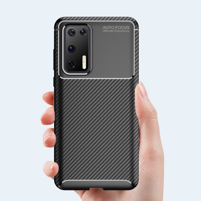 Coque Huawei P40 Texture Fibre Carbone Flexible