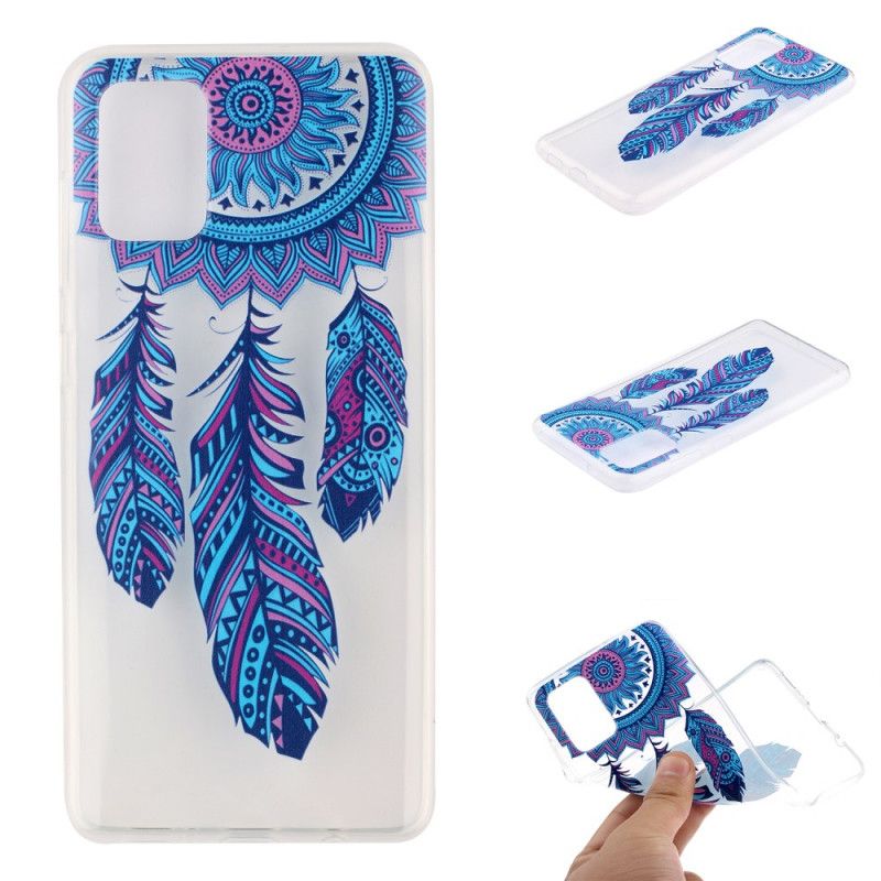 Coque Huawei P40 Transparente Attrape Rêves Plumes Bleues