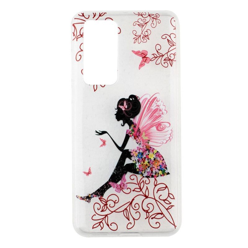 Coque Huawei P40 Transparente Fée Fleurie