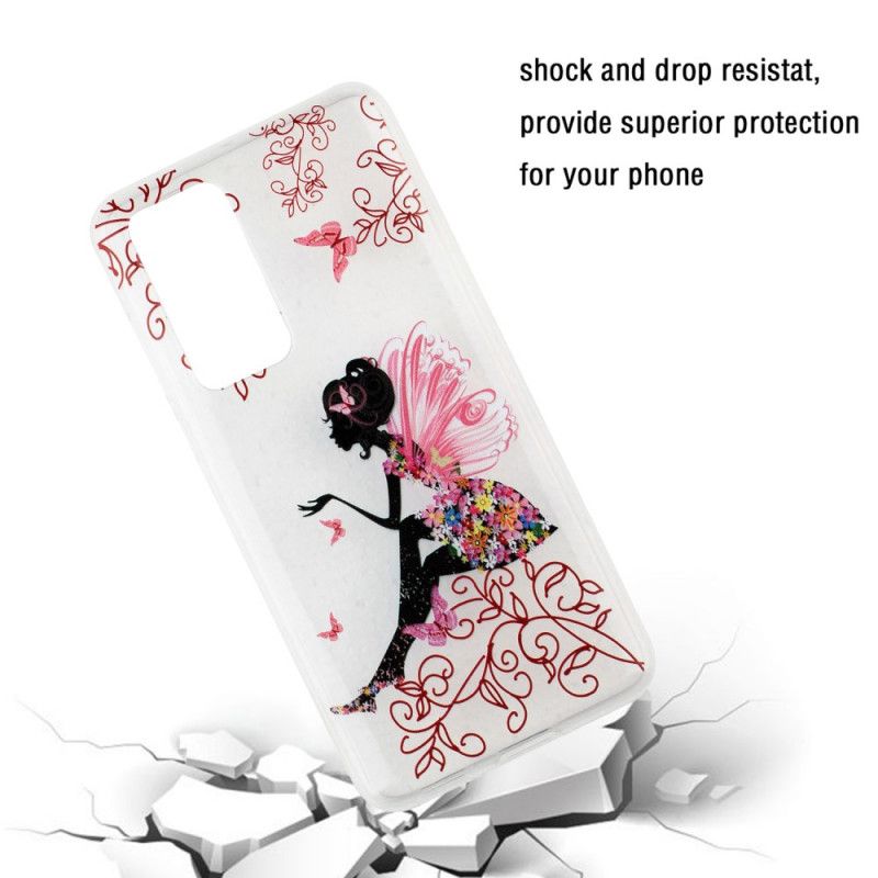 Coque Huawei P40 Transparente Fée Fleurie