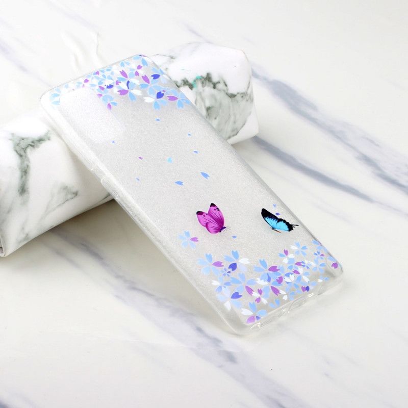 Coque Huawei P40 Transparente Papillons Et Fleurs