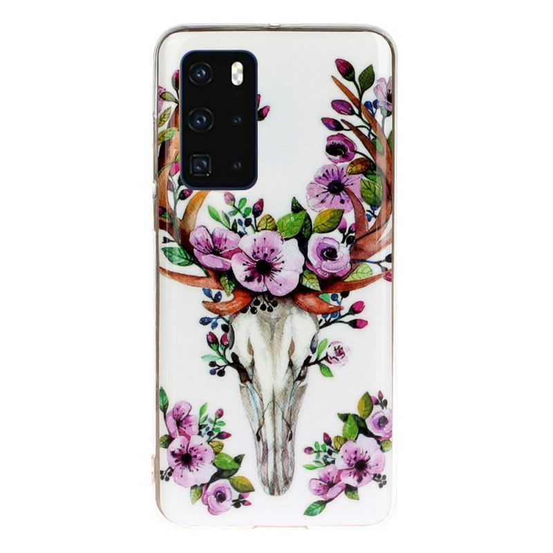 Coque Huawei P40 Wapiti Fleuri Fluorescente