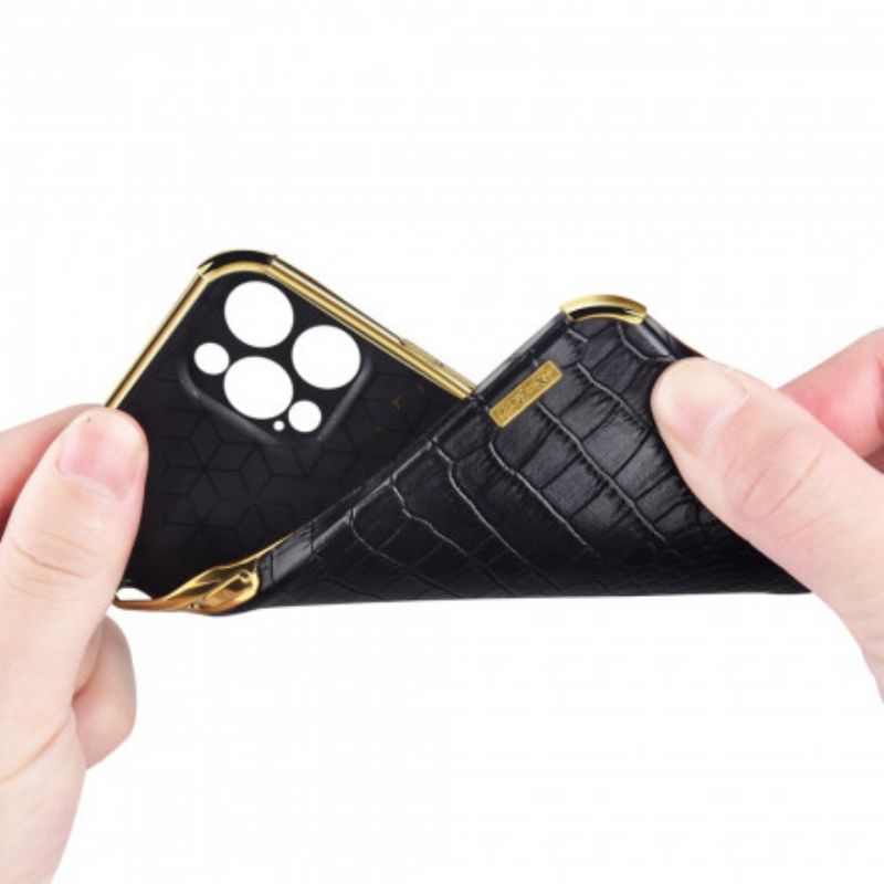 Coque Huawei P50 Pro Effet Peau De Crocodile Anneau-support