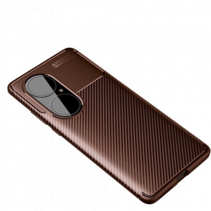 Coque Huawei P50 Pro Texture Fibre Carbone Flexible