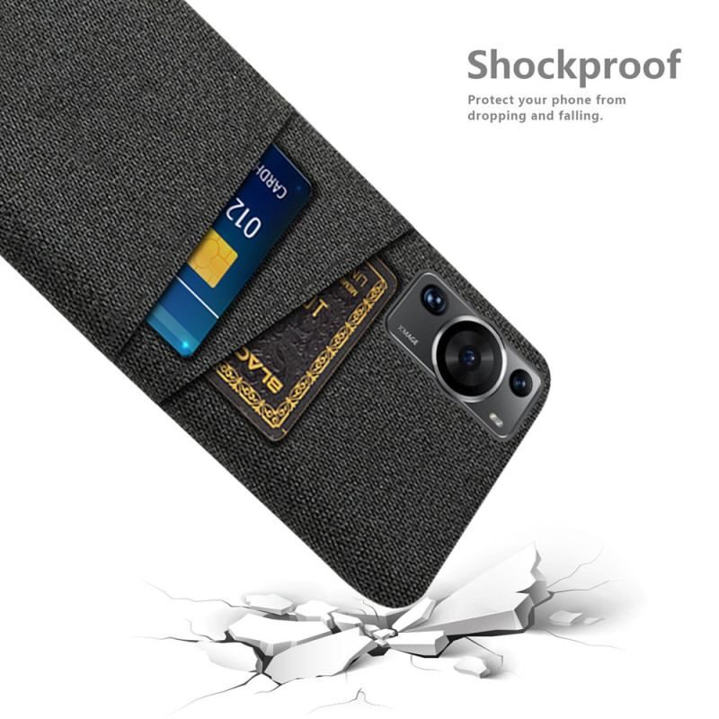 Coque Huawei P60 Pro Tissu Porte-Cartes