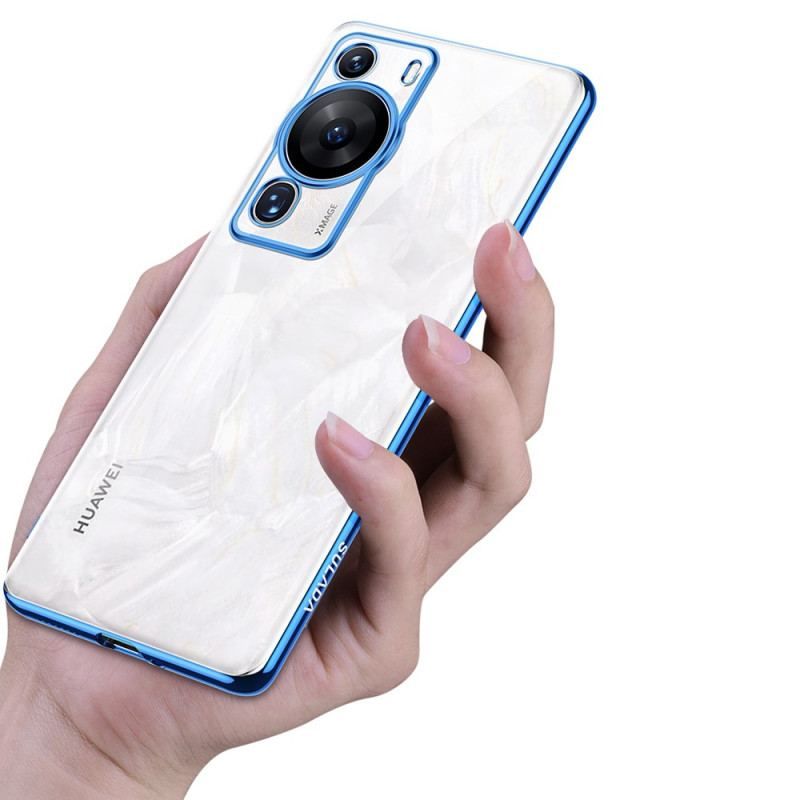 Coque Huawei P60 Pro Transparente Rebords Style Métal SULADA