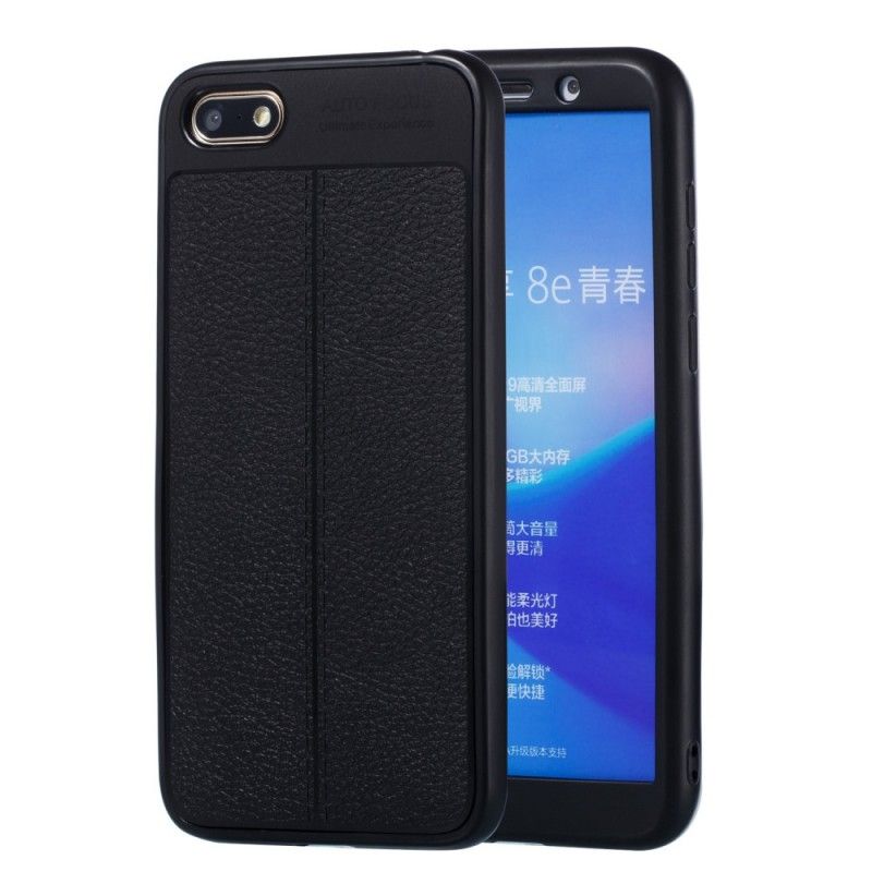 Coque Huawei Y5 2018 Effet Cuir Litchi Double Line