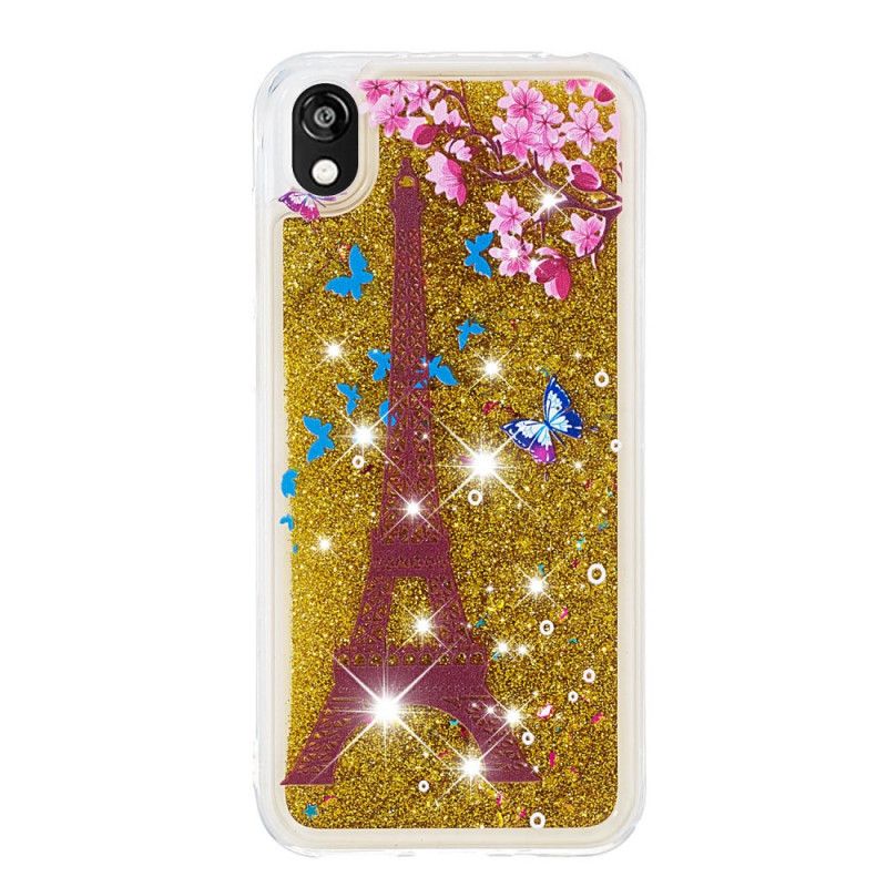 Coque Huawei Y5 2019 / Honor 8s Paillettes Tour Eiffel Fleurie