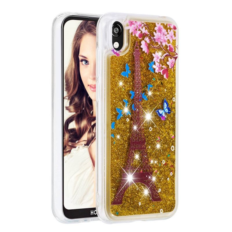 Coque Huawei Y5 2019 / Honor 8s Paillettes Tour Eiffel Fleurie