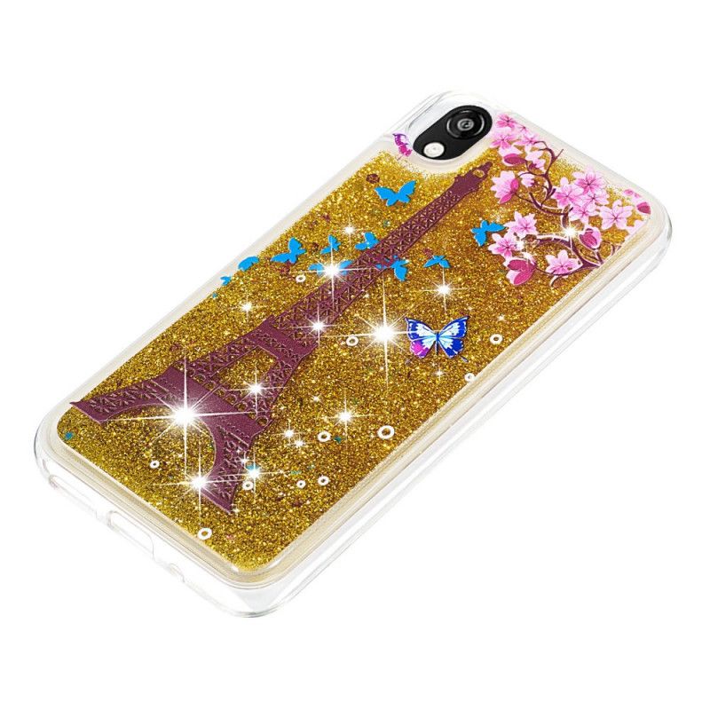 Coque Huawei Y5 2019 / Honor 8s Paillettes Tour Eiffel Fleurie