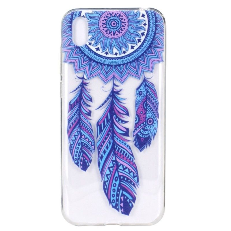 Coque Huawei Y5 2019 Transparente Attrape Rêves Plumes Bleues