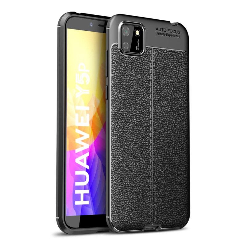 Coque Huawei Y5p Effet Cuir Litchi Double Line
