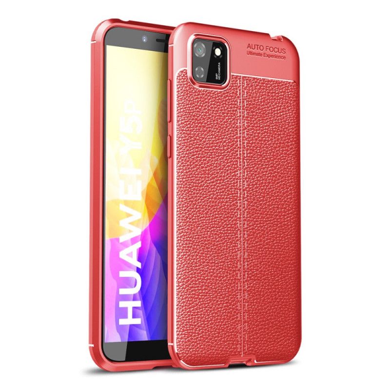 Coque Huawei Y5p Effet Cuir Litchi Double Line