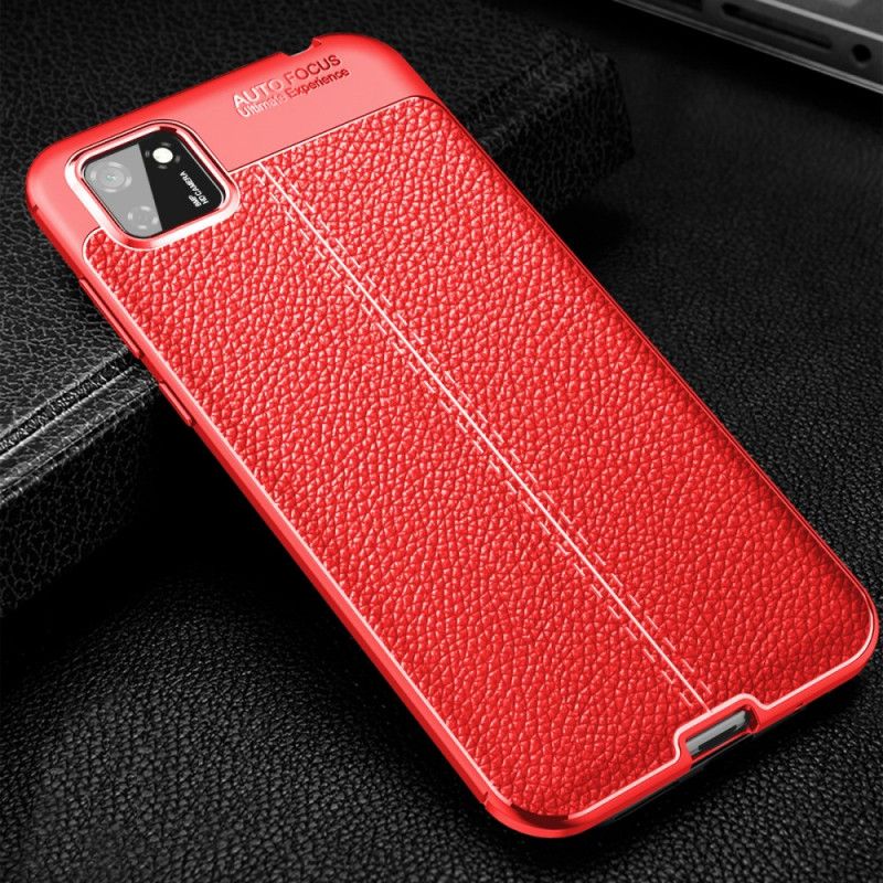 Coque Huawei Y5p Effet Cuir Litchi Double Line