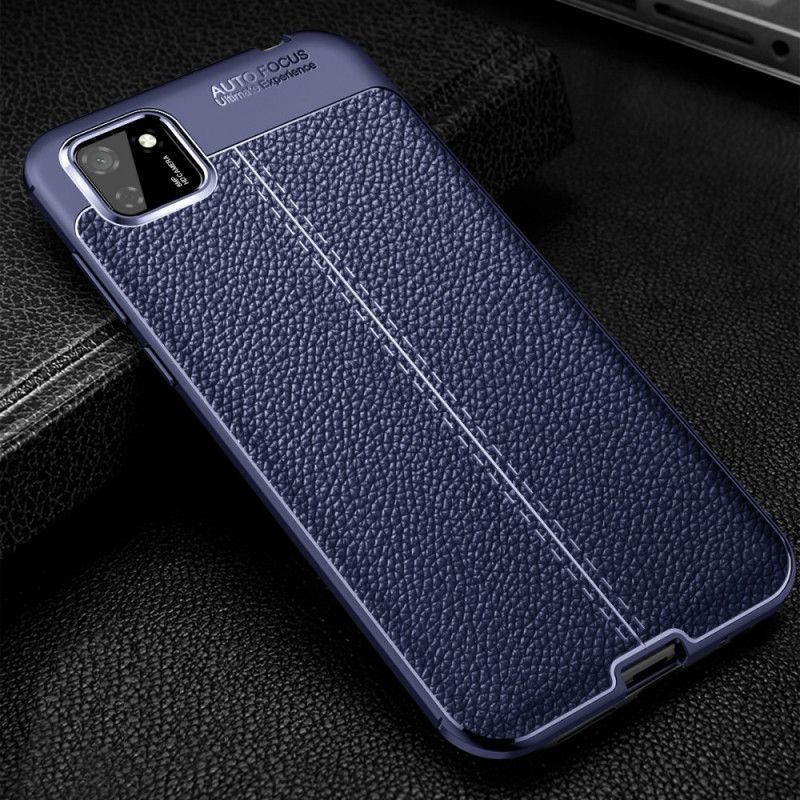 Coque Huawei Y5p Effet Cuir Litchi Double Line