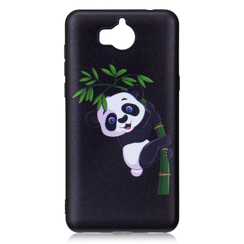 Coque Huawei Y6 2017 En Relief Panda Sur Le Bambou