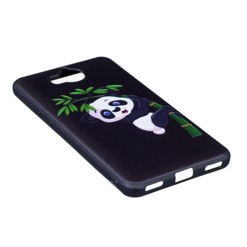 Coque Huawei Y6 2017 En Relief Panda Sur Le Bambou