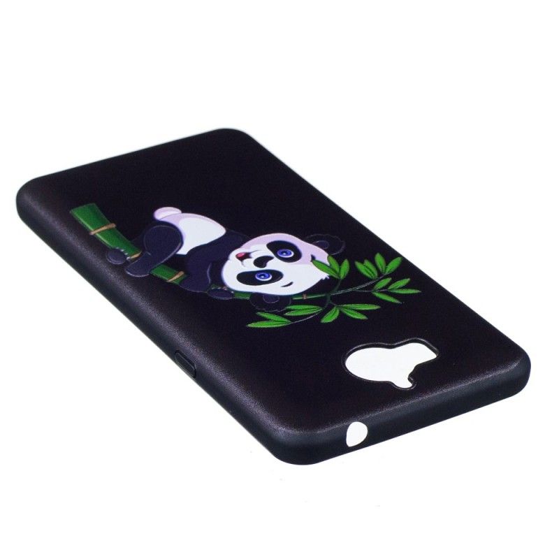 Coque Huawei Y6 2017 En Relief Panda Sur Le Bambou