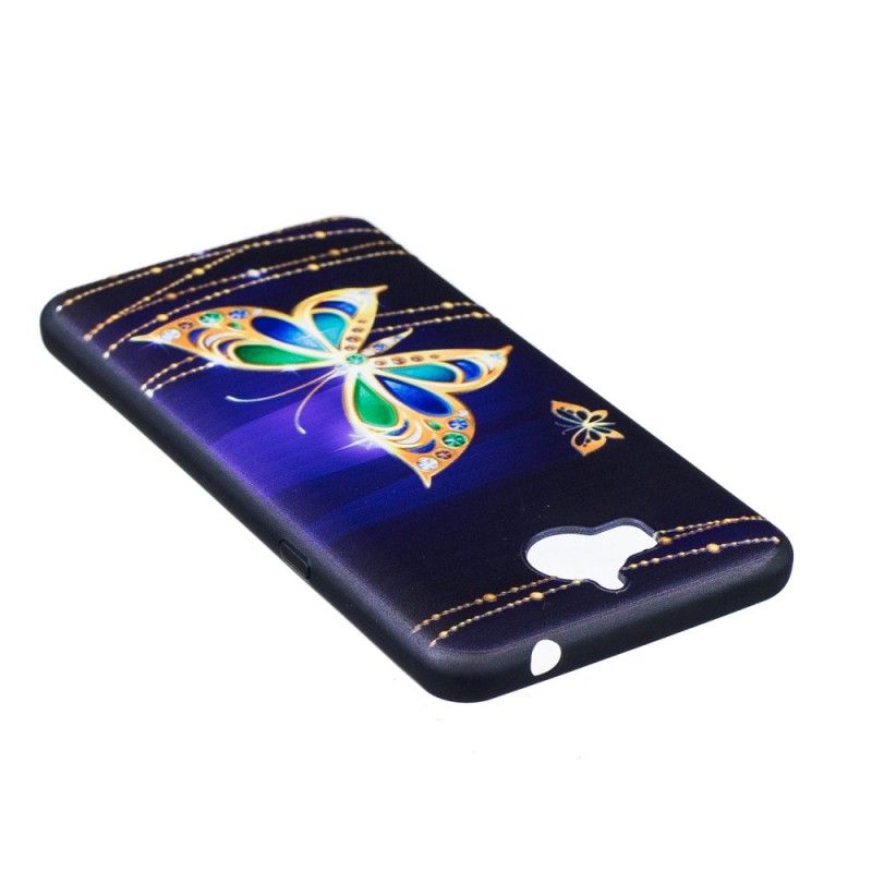 Coque Huawei Y6 2017 En Relief Papillon Magique