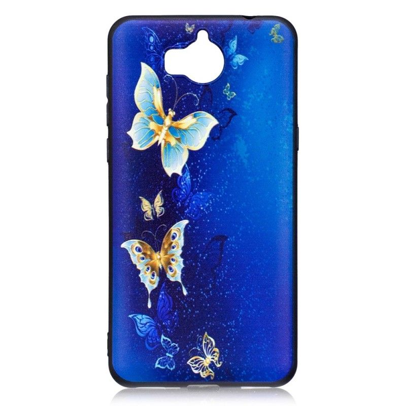 Coque Huawei Y6 2017 En Relief Papillons Dans La Nuit