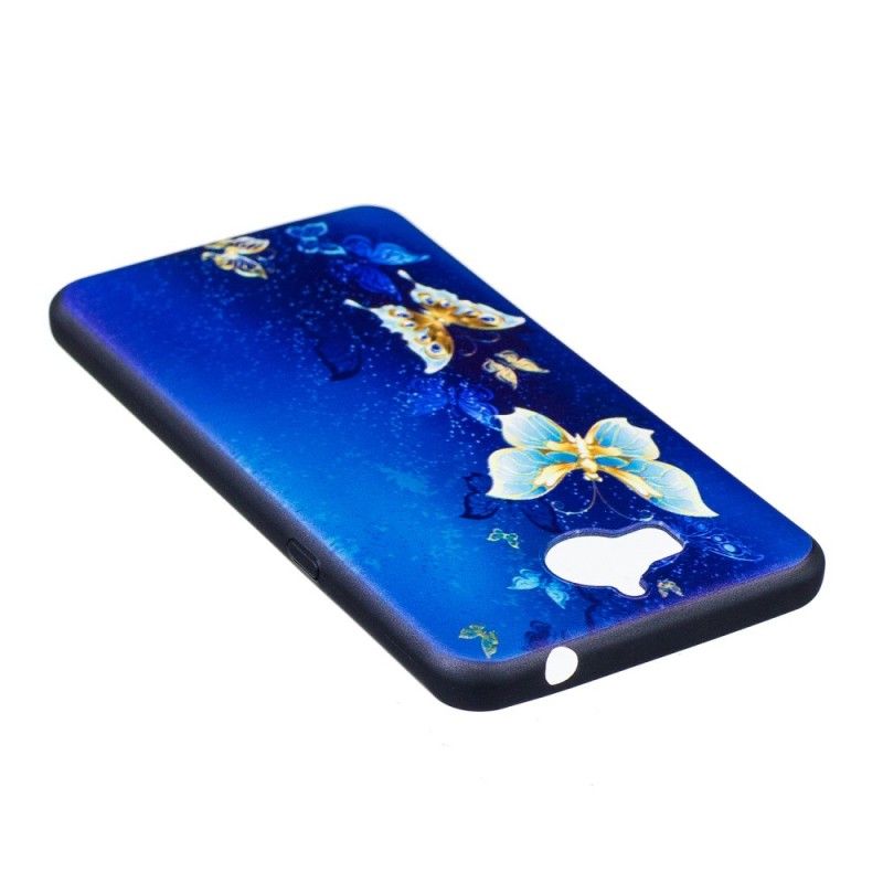 Coque Huawei Y6 2017 En Relief Papillons Dans La Nuit