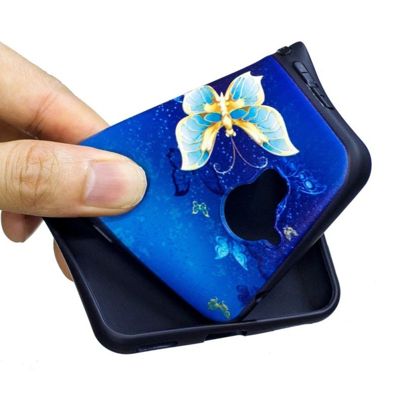 Coque Huawei Y6 2017 En Relief Papillons Dans La Nuit