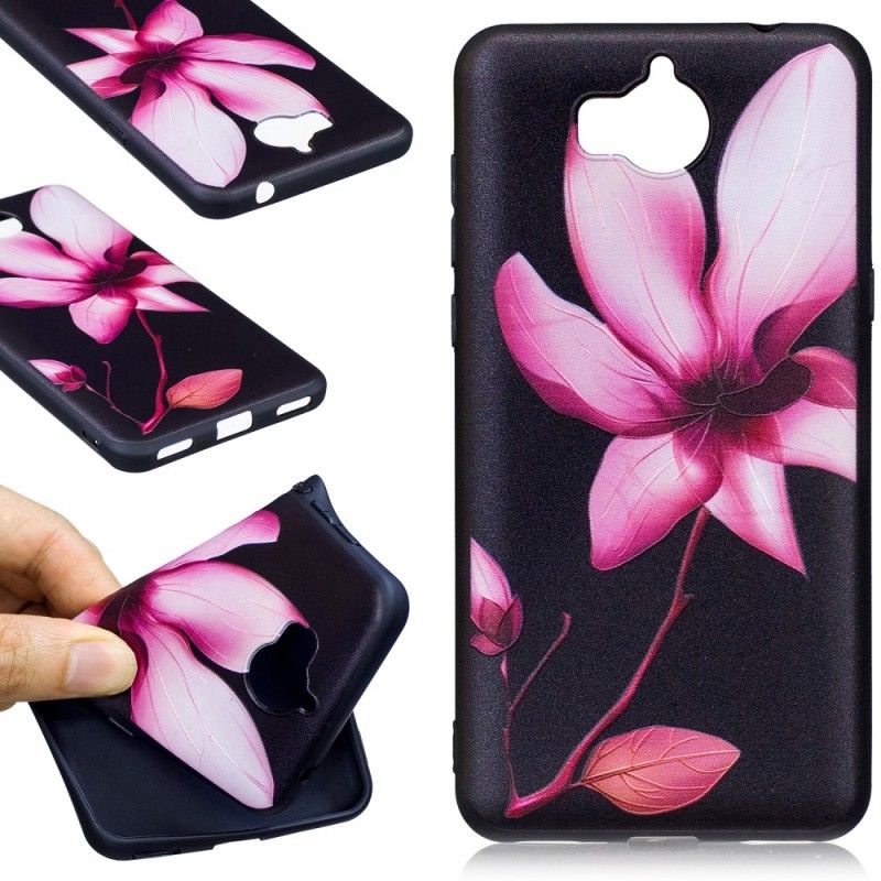 Coque Huawei Y6 2017 En Relief Pink Flower