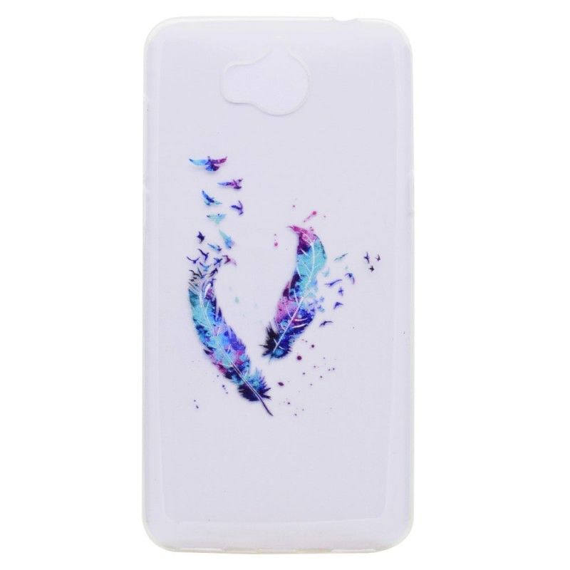 Coque Huawei Y6 2017 Plume Transparente Plumes