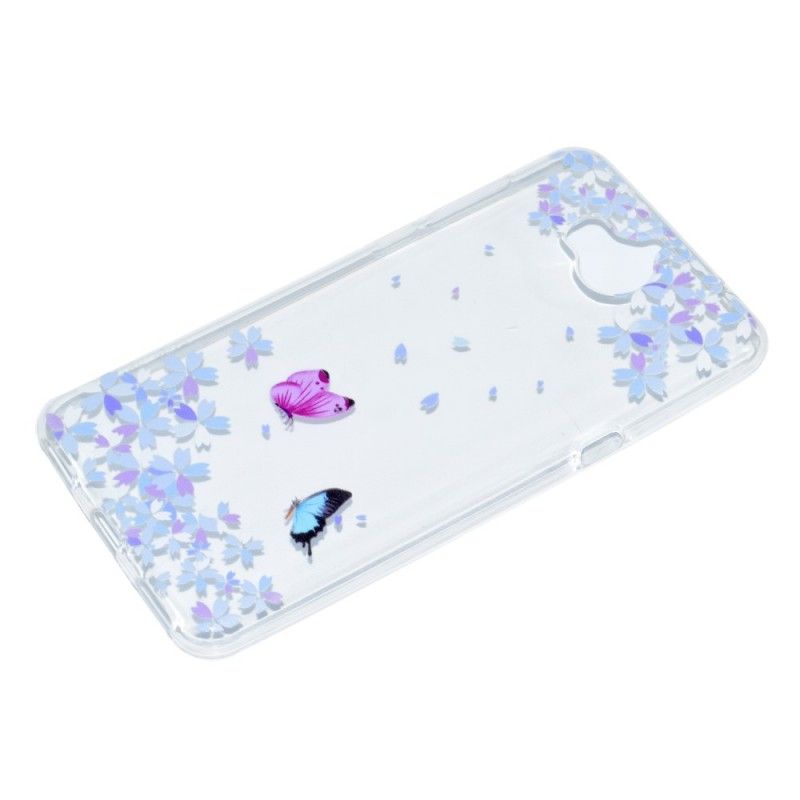 Coque Huawei Y6 2017 Transparente Papillons Et Fleurs