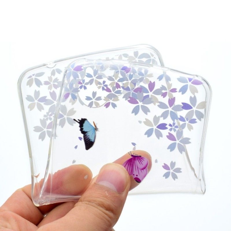 Coque Huawei Y6 2017 Transparente Papillons Et Fleurs