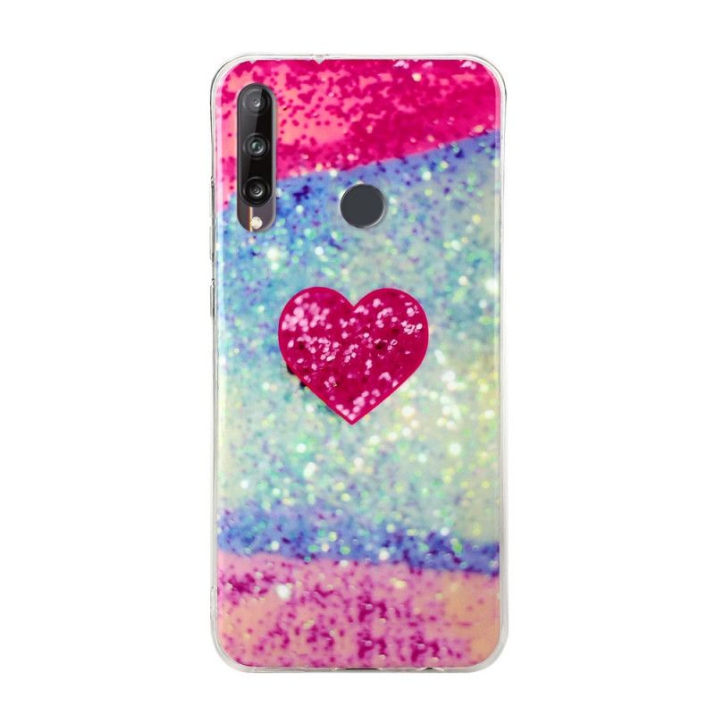 Coque Huawei Y6p Coeur Paillettes