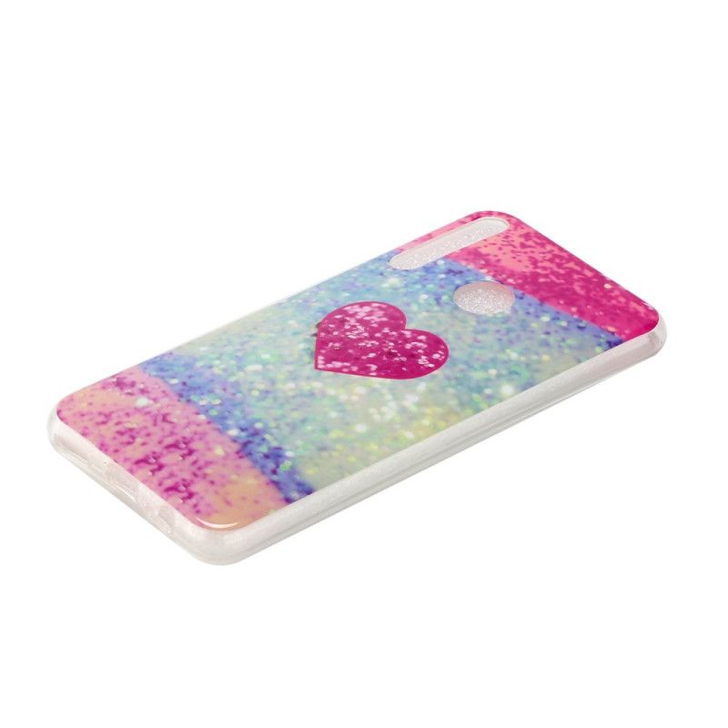 Coque Huawei Y6p Coeur Paillettes