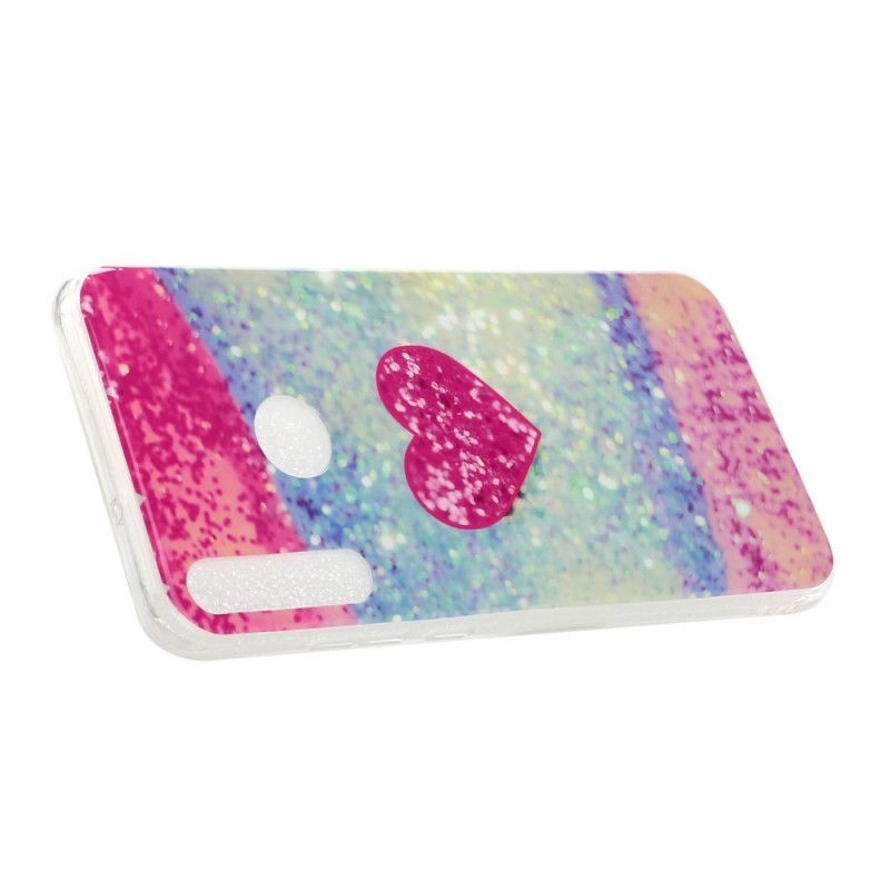 Coque Huawei Y6p Coeur Paillettes