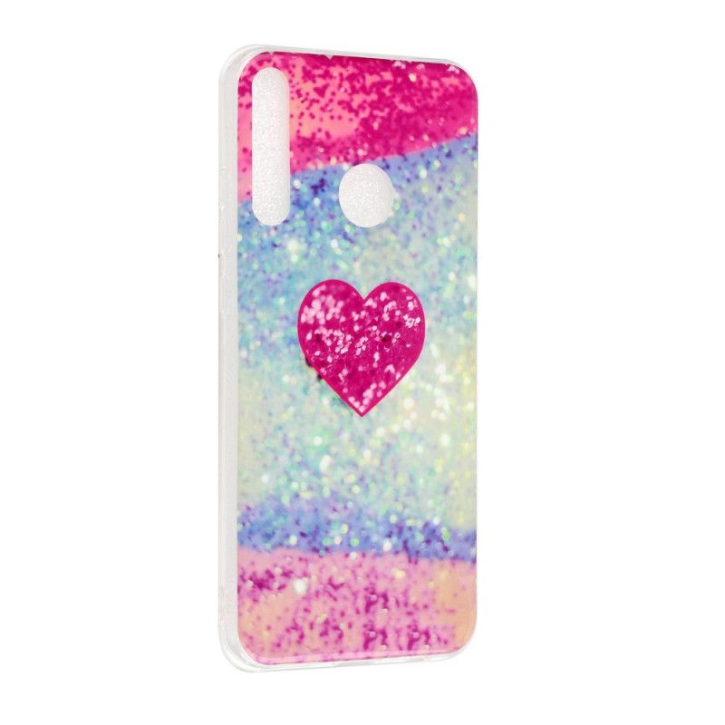 Coque Huawei Y6p Coeur Paillettes