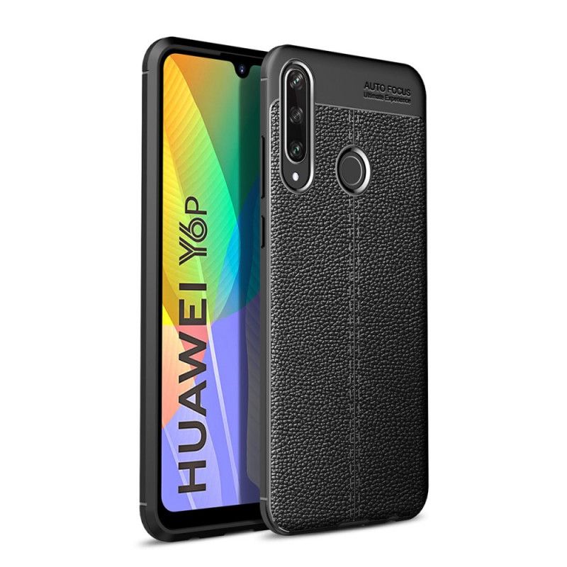 Coque Huawei Y6p Effet Cuir Litchi Double Line