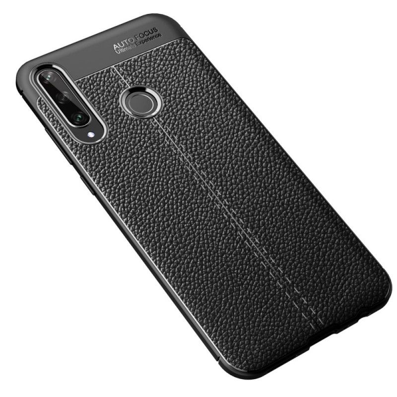 Coque Huawei Y6p Effet Cuir Litchi Double Line