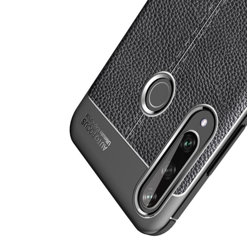 Coque Huawei Y6p Effet Cuir Litchi Double Line