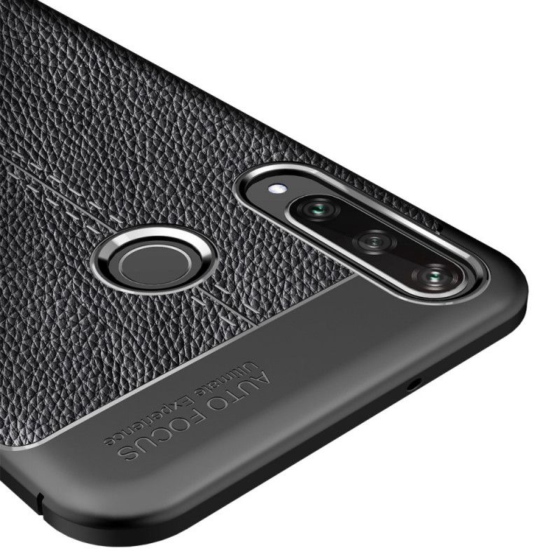 Coque Huawei Y6p Effet Cuir Litchi Double Line